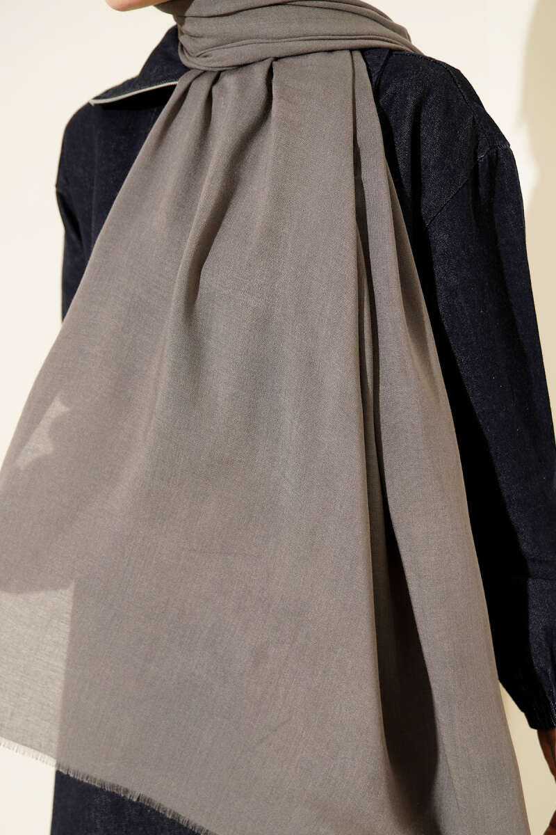 Liora Cotton Shawl - Smoke Grey