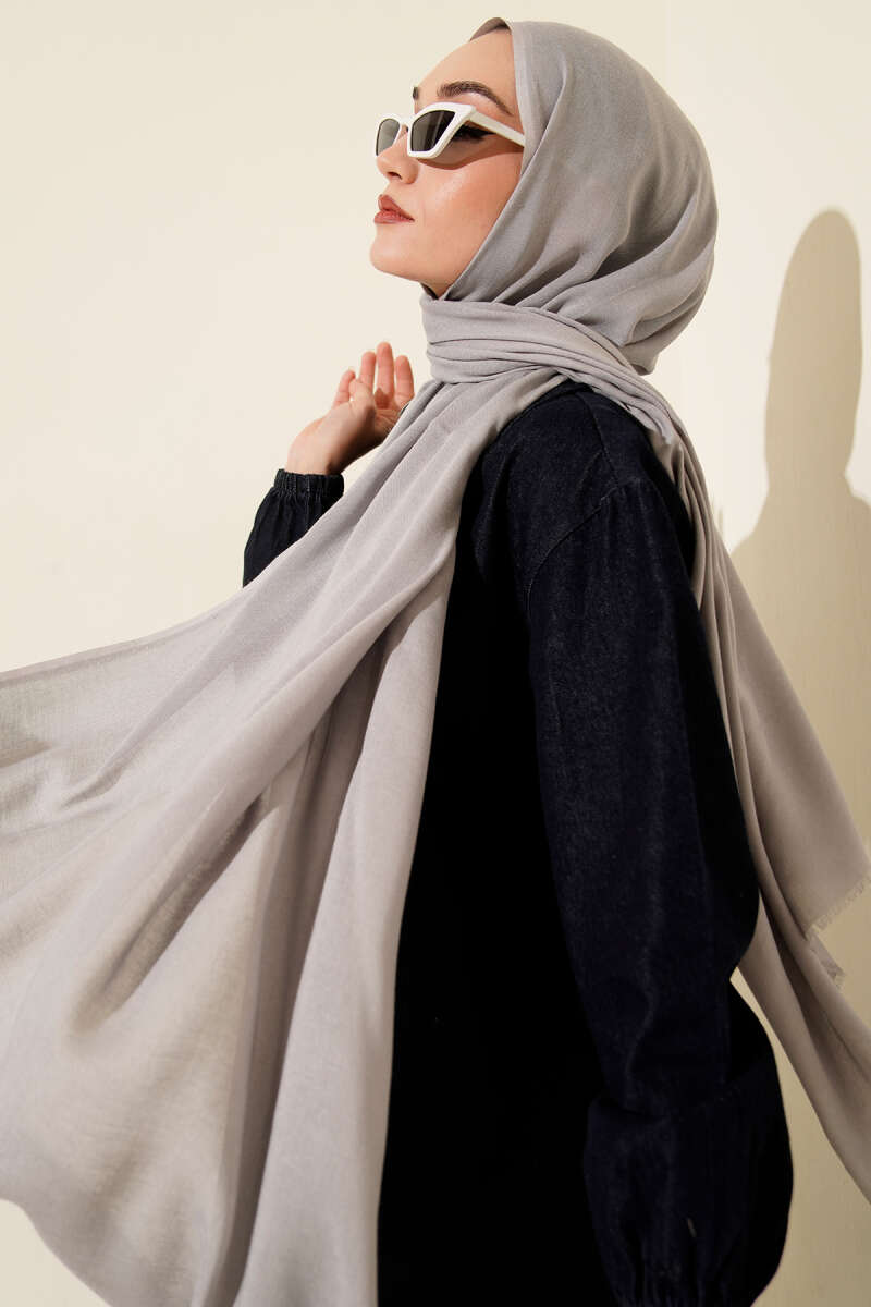 Liora Cotton Shawl - Grey