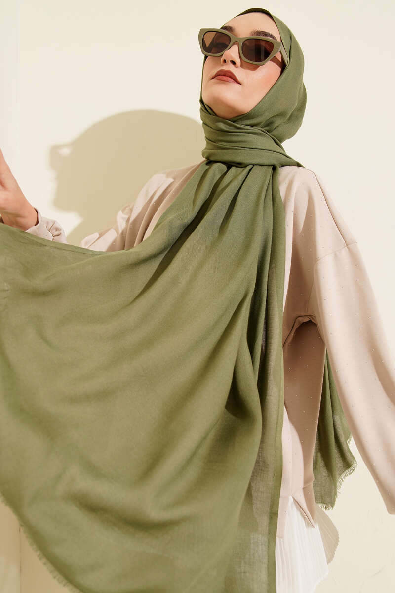 Liora Cotton Shawl - Khaki