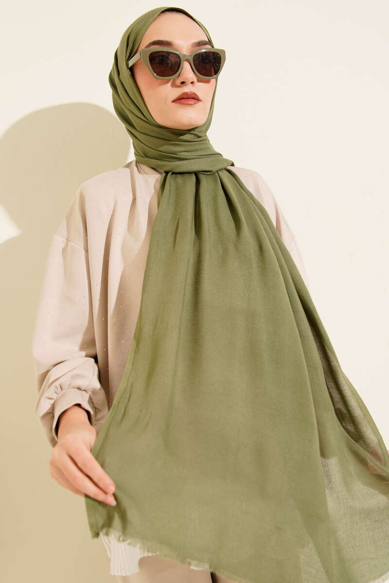 Liora Cotton Shawl - Khaki