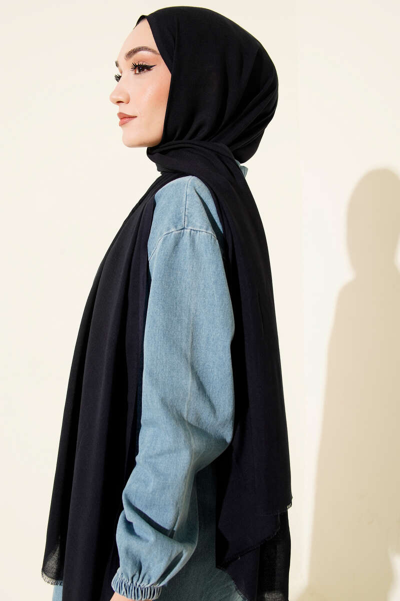Liora Cotton Shawl - Navy