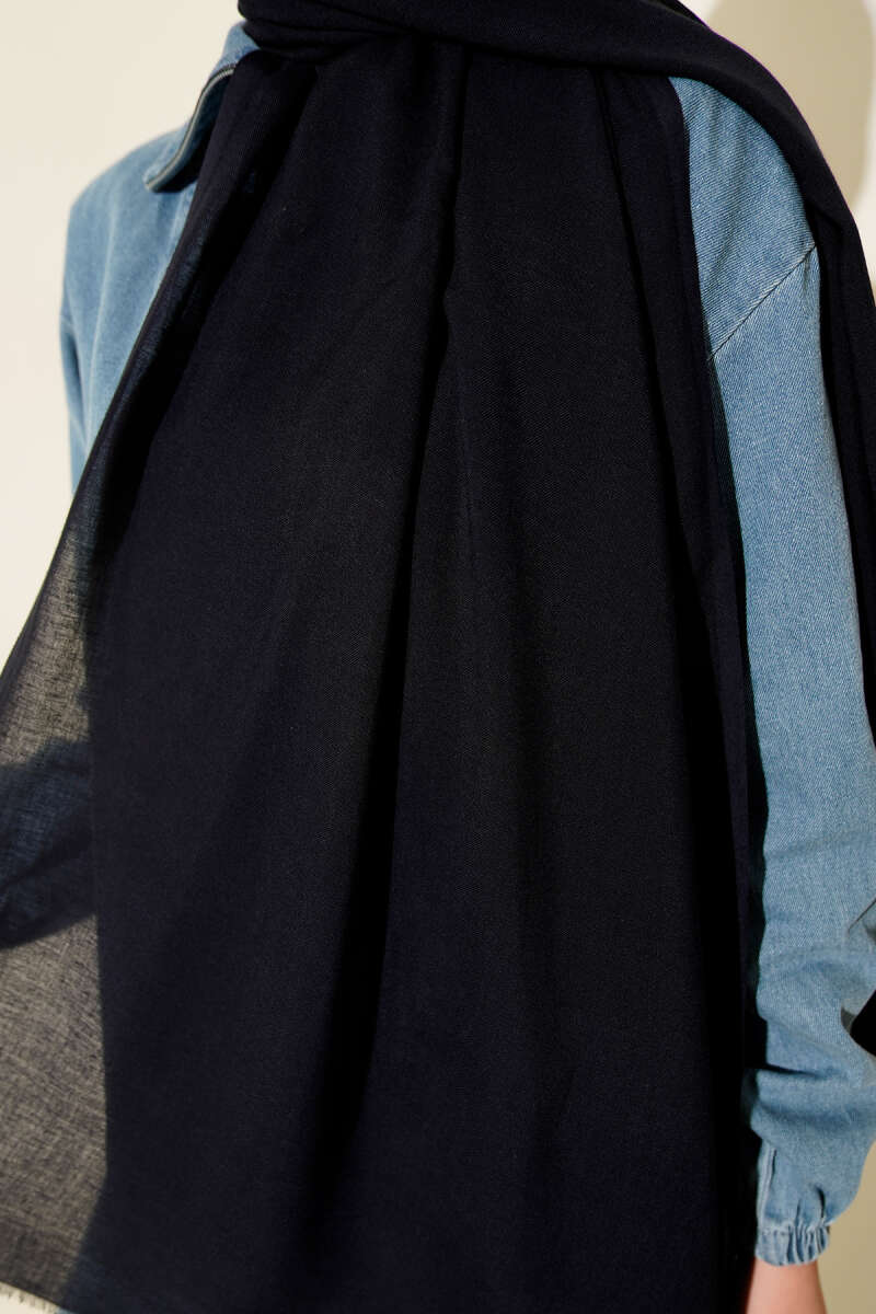 Liora Cotton Shawl - Navy