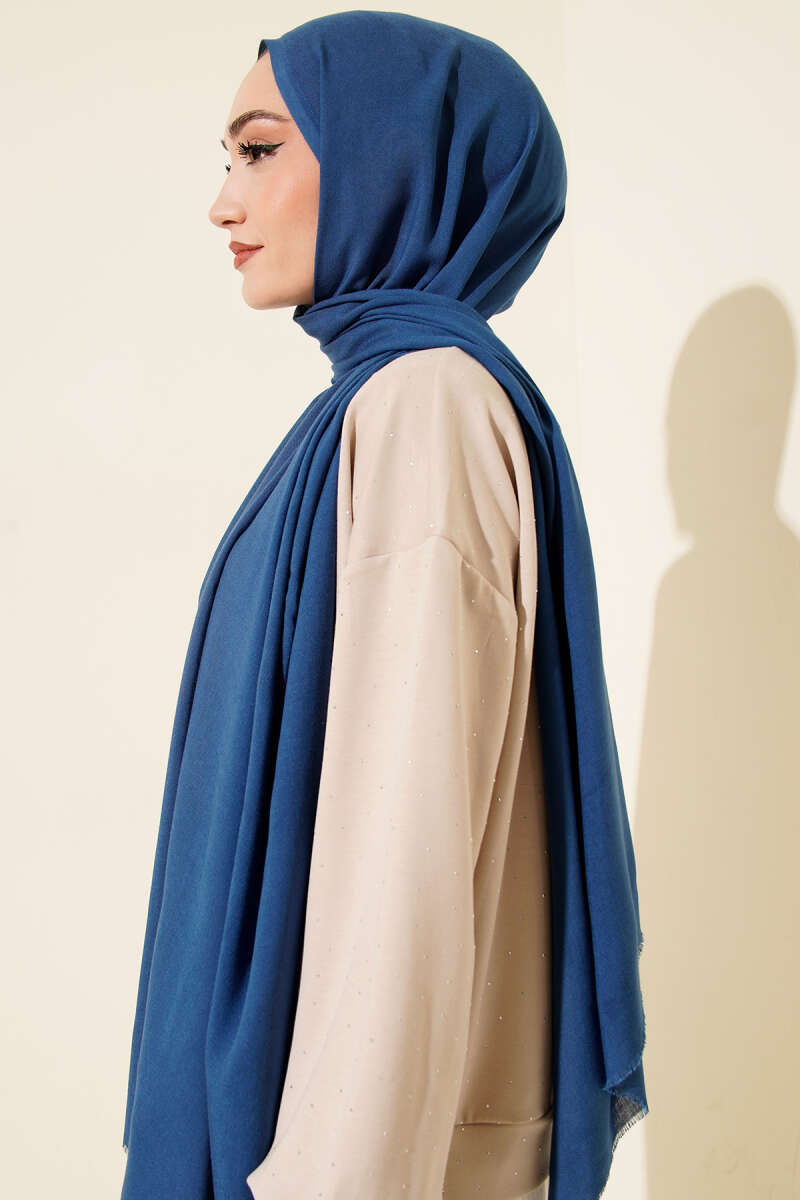 Liora Cotton Shawl - Saxe Blue