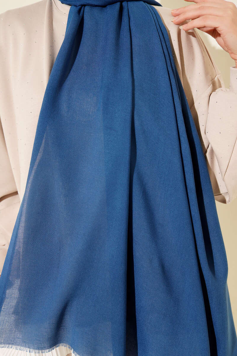 Liora Cotton Shawl - Saxe Blue