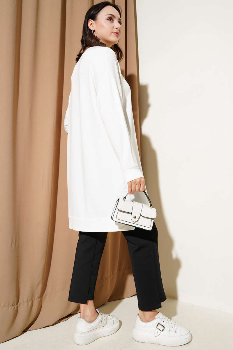 Basic Loycha Tunic with Badge - Ecru