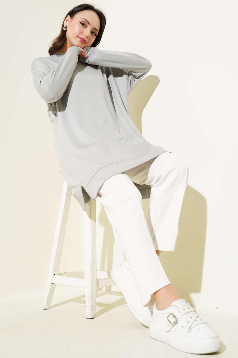 Basic Loycha Tunic with Badge - Grey