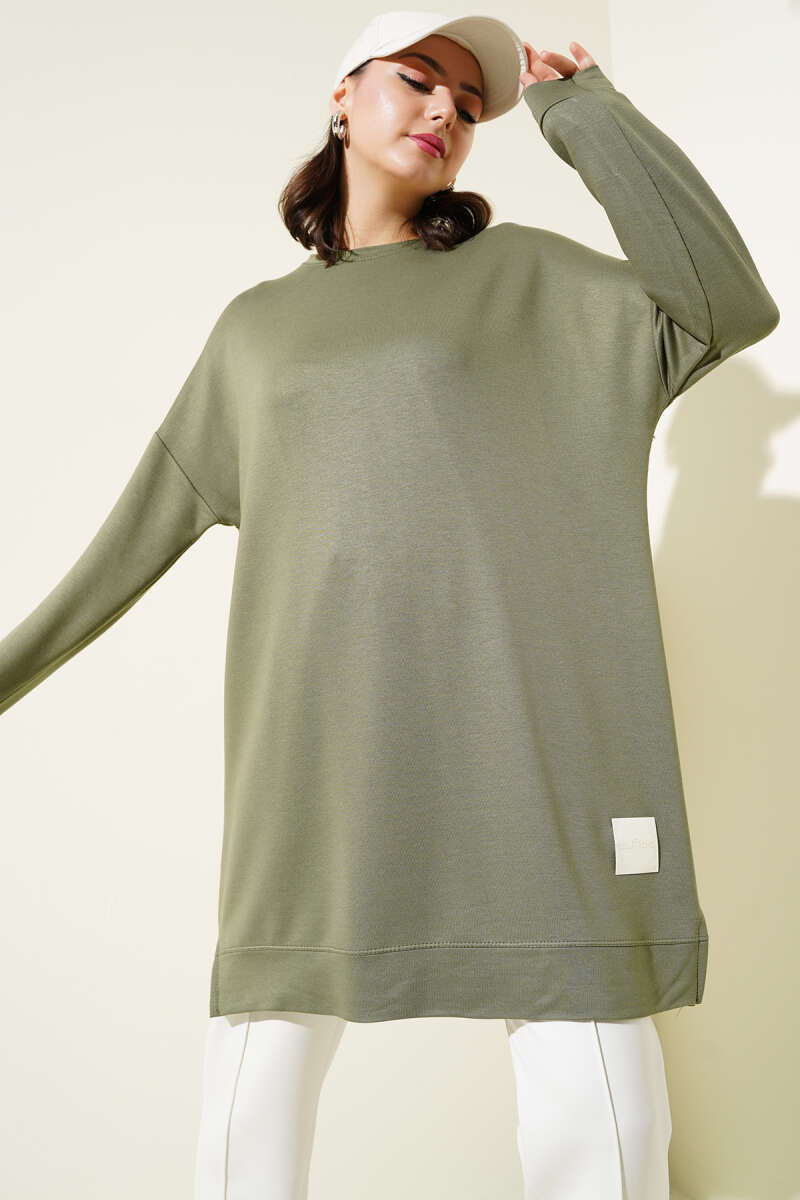 Basic Loycha Tunic with Badge - Khaki