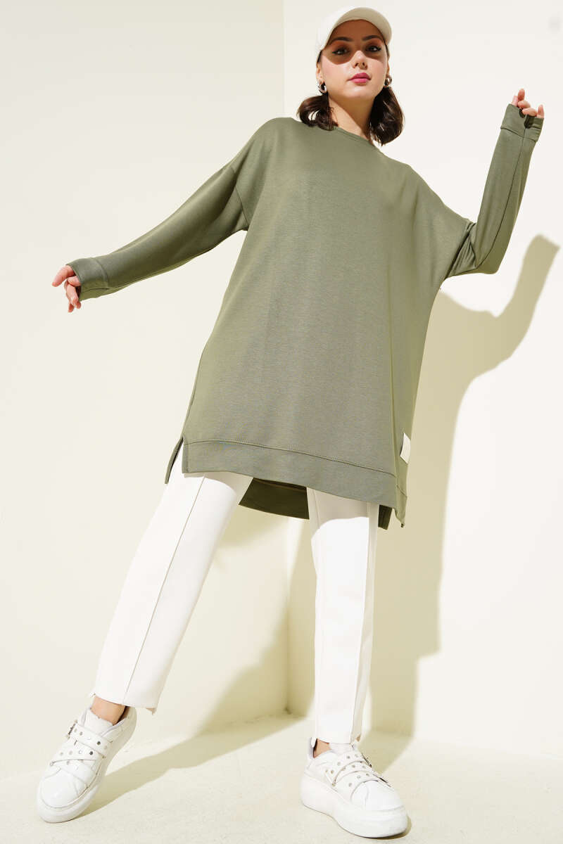 Basic Loycha Tunic with Badge - Khaki