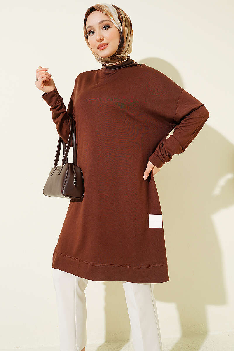 Basic Loycha Tunic with Badge - Brown