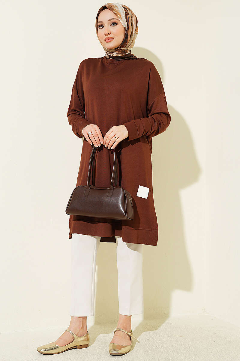 Basic Loycha Tunic with Badge - Brown