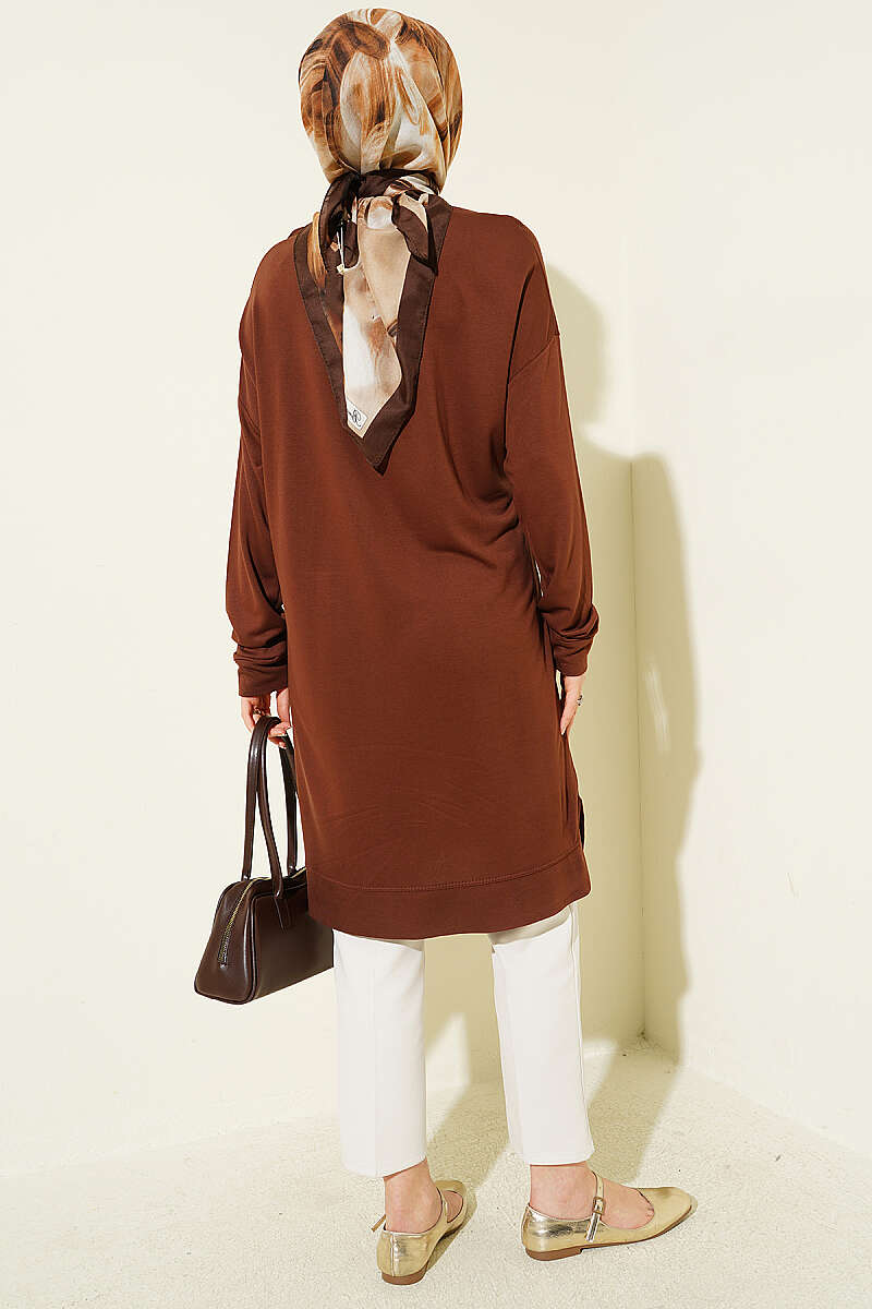 Basic Loycha Tunic with Badge - Brown