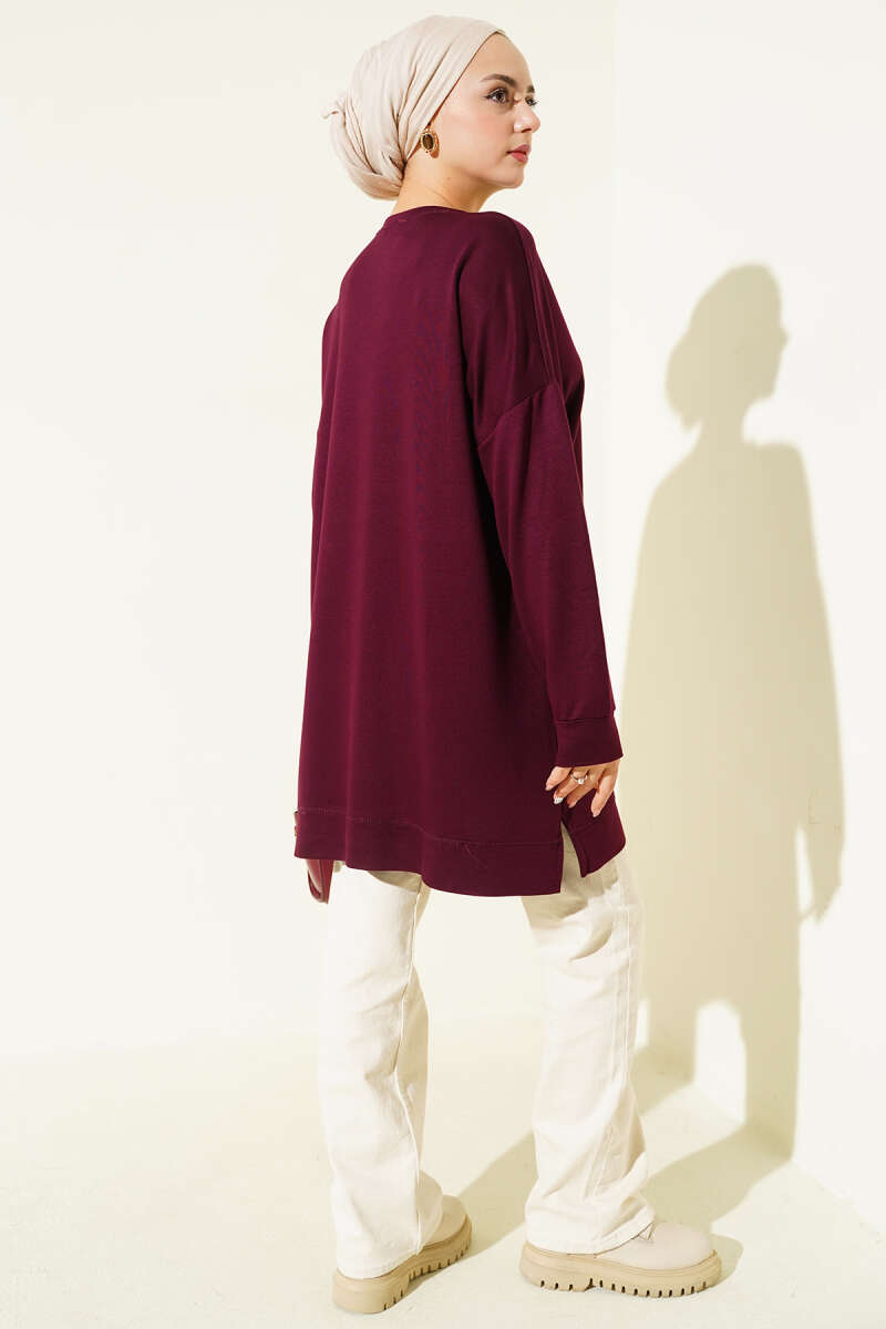 Basic Loycha Tunic with Badge - Plum