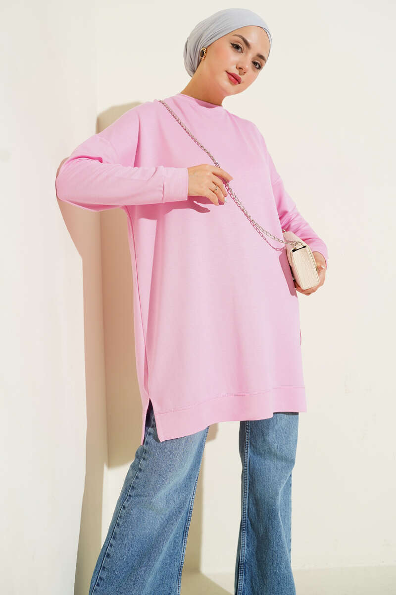 Basic Loycha Tunic with Badge - Pink