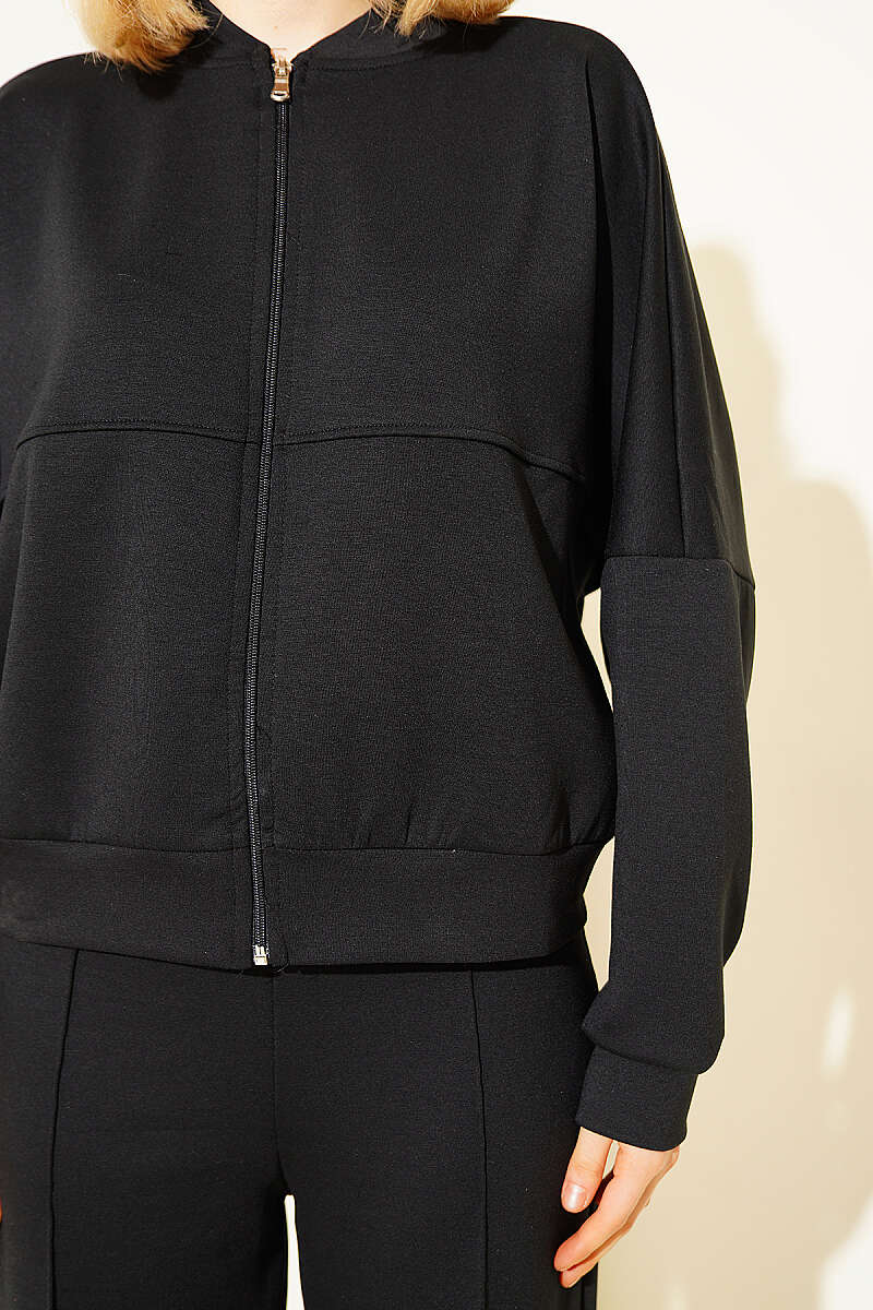 Loycha Set with Short Drop-Sleeve Cardigan - Black