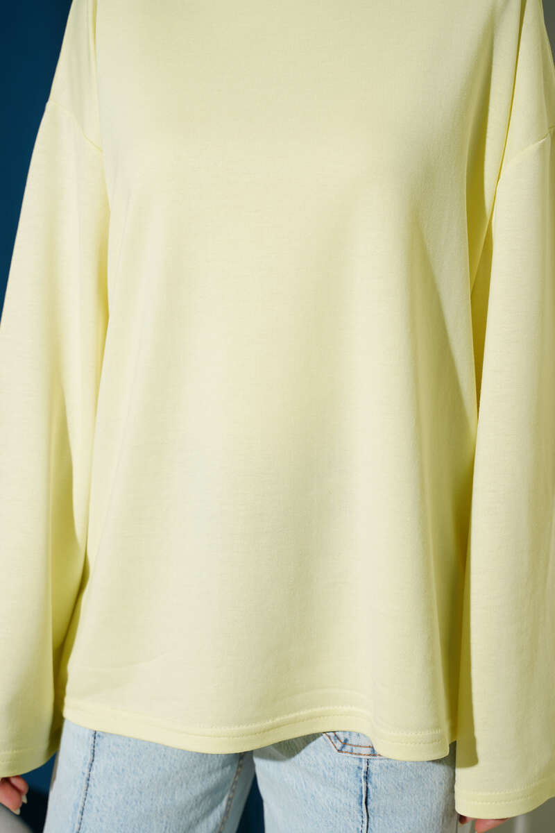 Basic Drop-Shoulder Jersey Tunic - Yellow