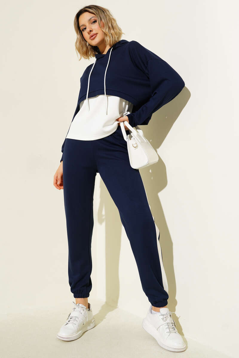 Loycha Three-Piece Set with Camisole - Navy