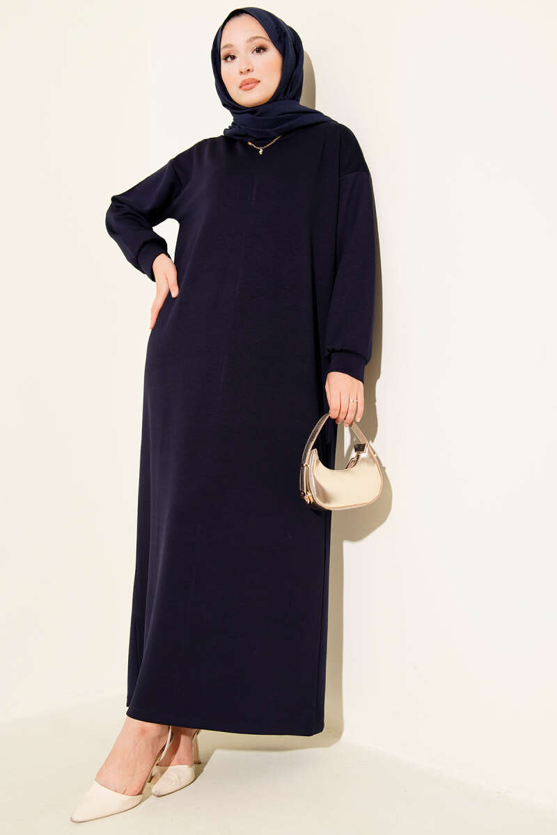 Loose Jersey Dress - Navy