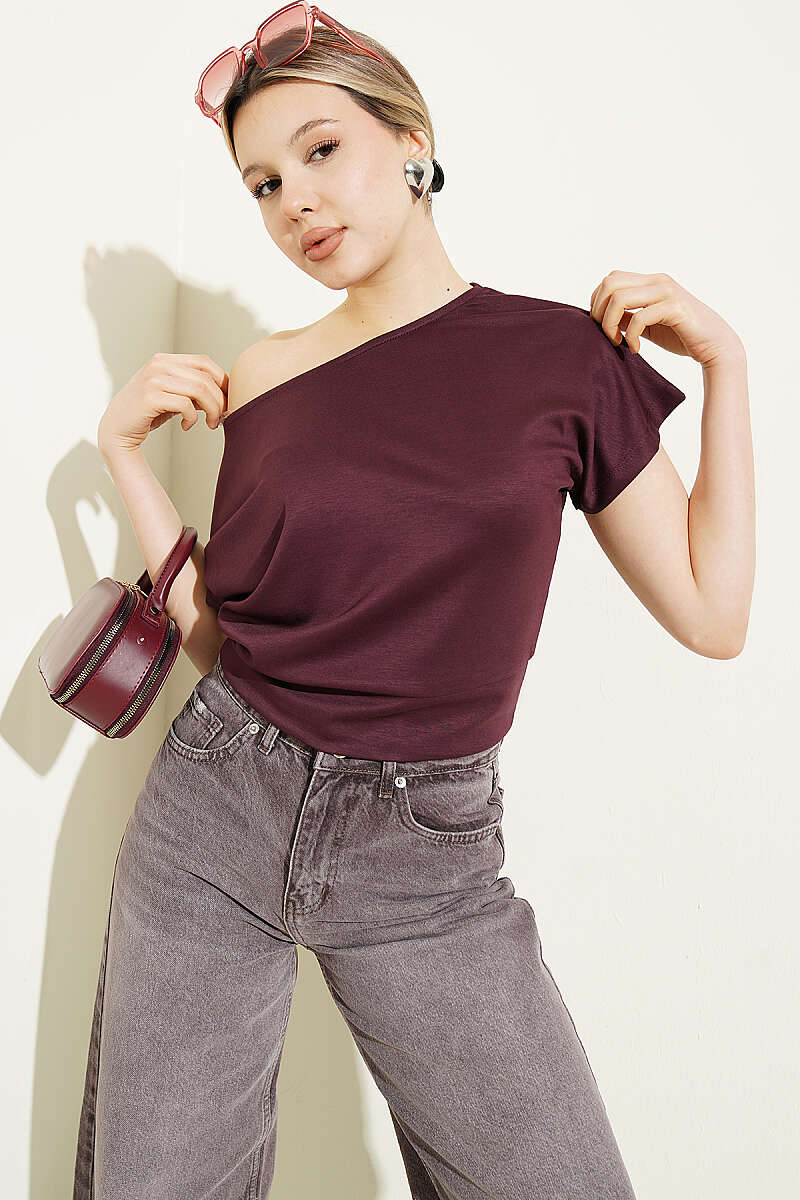 Loycha Batwing Blouse - Plum