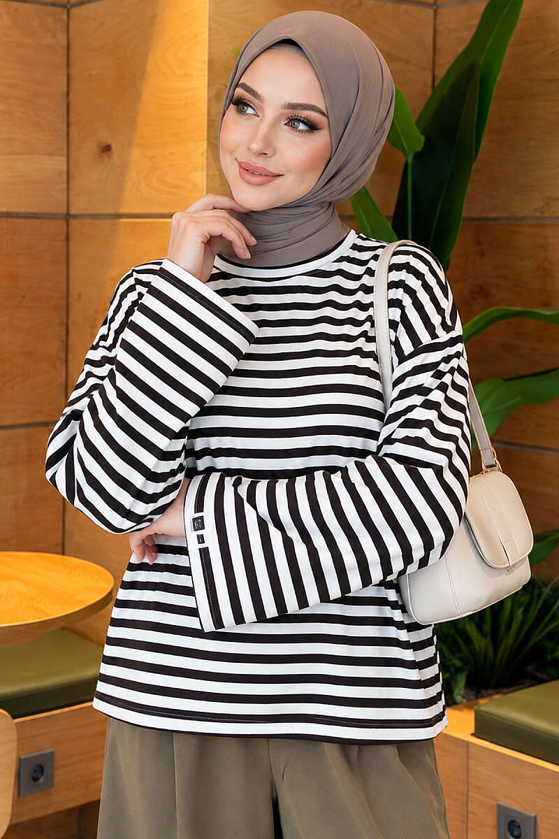 Striped Jersey Tunic - White