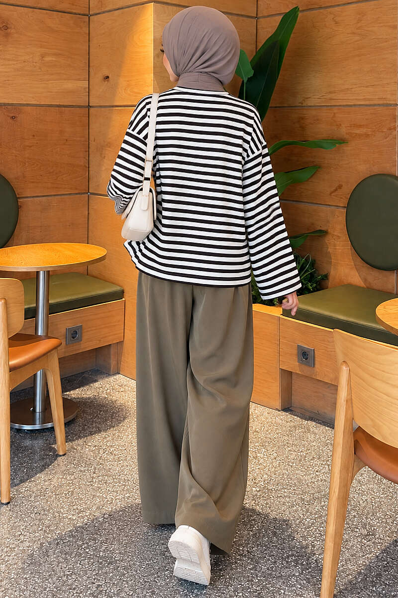 Striped Jersey Tunic - White