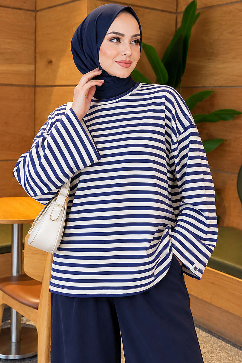 Striped Jersey Tunic - Bone