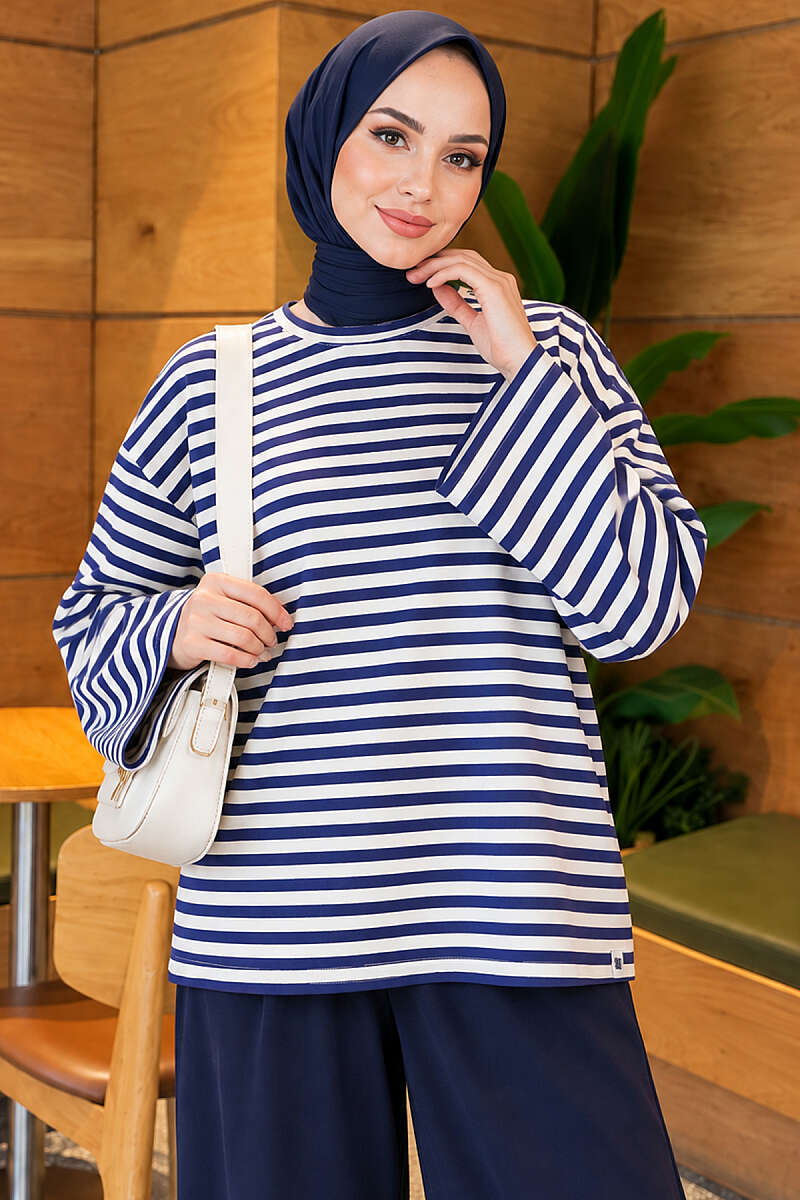 Striped Jersey Tunic - Bone