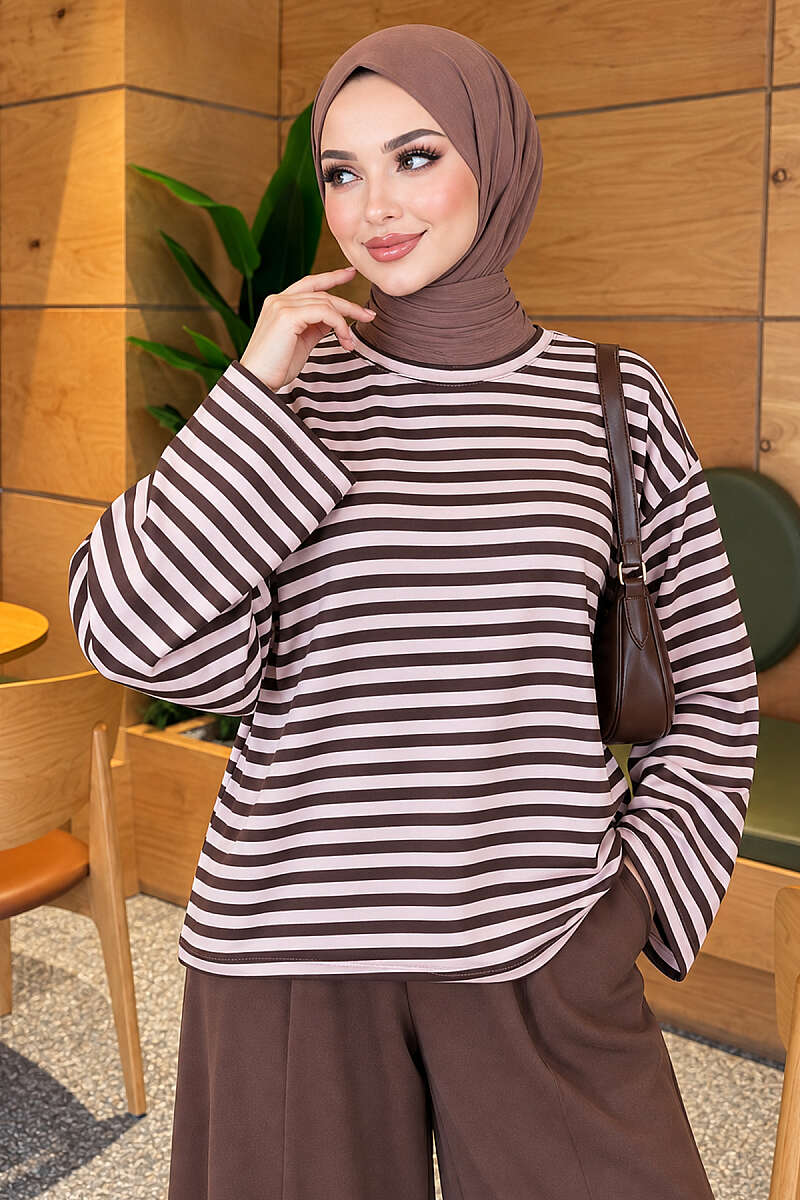 Striped Jersey Tunic - Powder