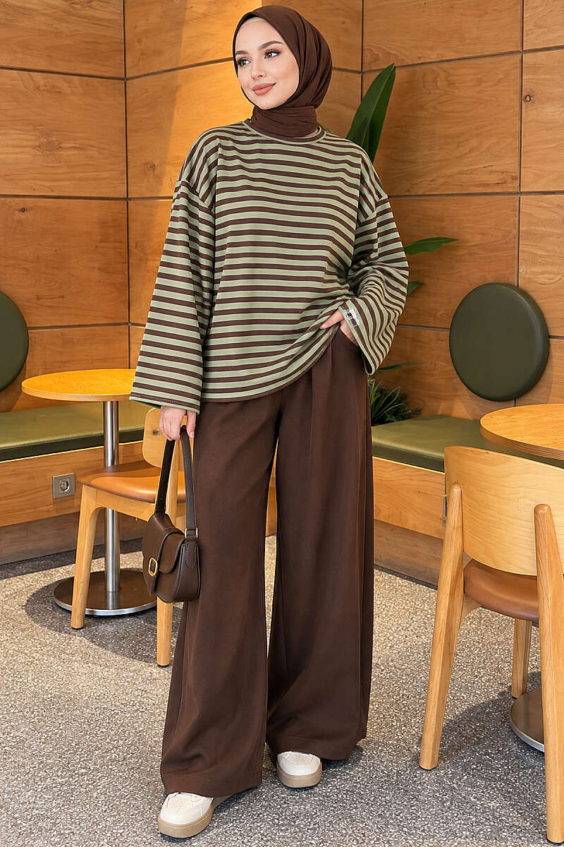 Striped Jersey Tunic - Green