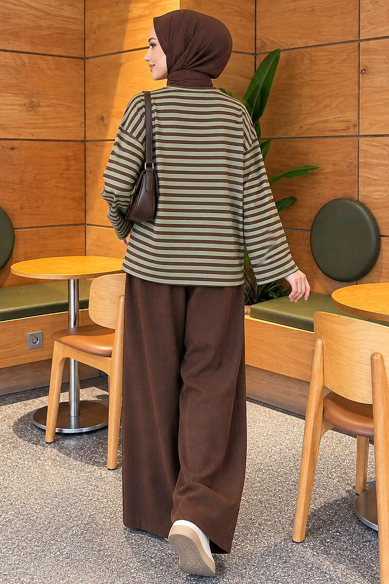 Striped Jersey Tunic - Green