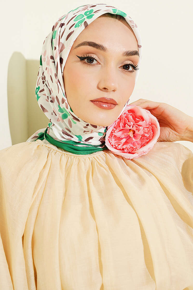 Lumea Print Soft Scarf - Green