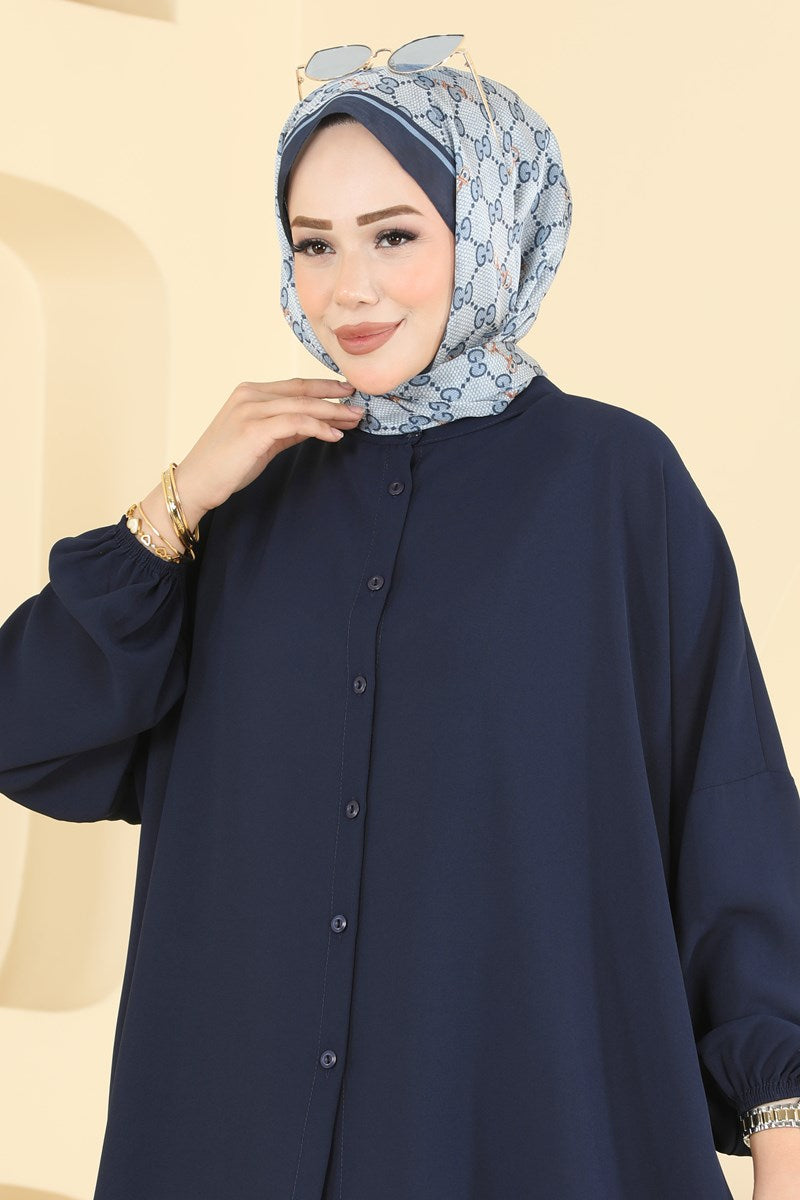 Aerobin Two-Piece Set with Elastic Cuffs - Navy