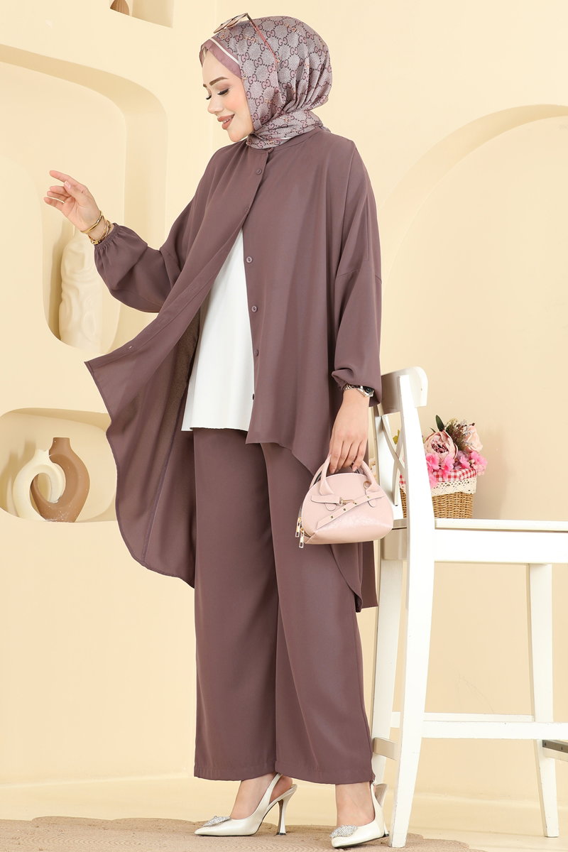 Aerobin Two-Piece Set with Elastic Cuffs - Powder-Mink