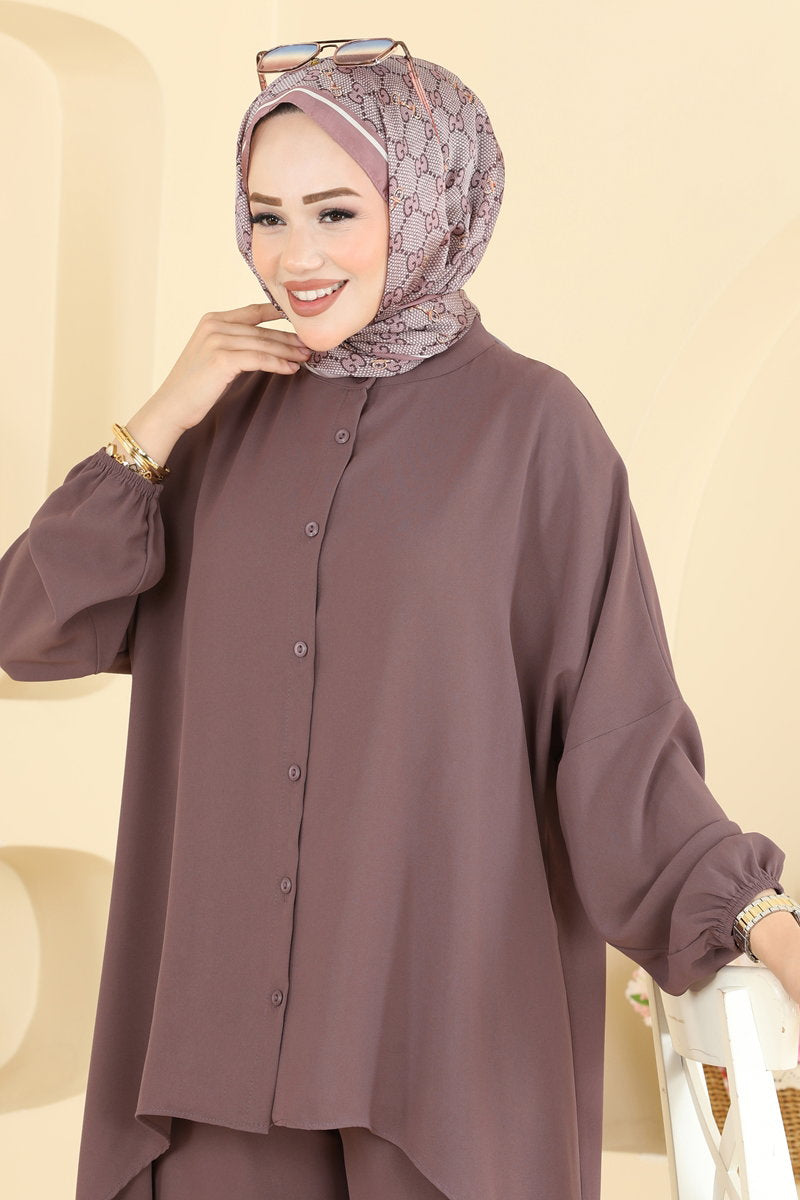 Aerobin Two-Piece Set with Elastic Cuffs - Powder-Mink