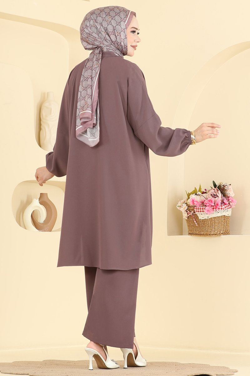 Aerobin Two-Piece Set with Elastic Cuffs - Powder-Mink
