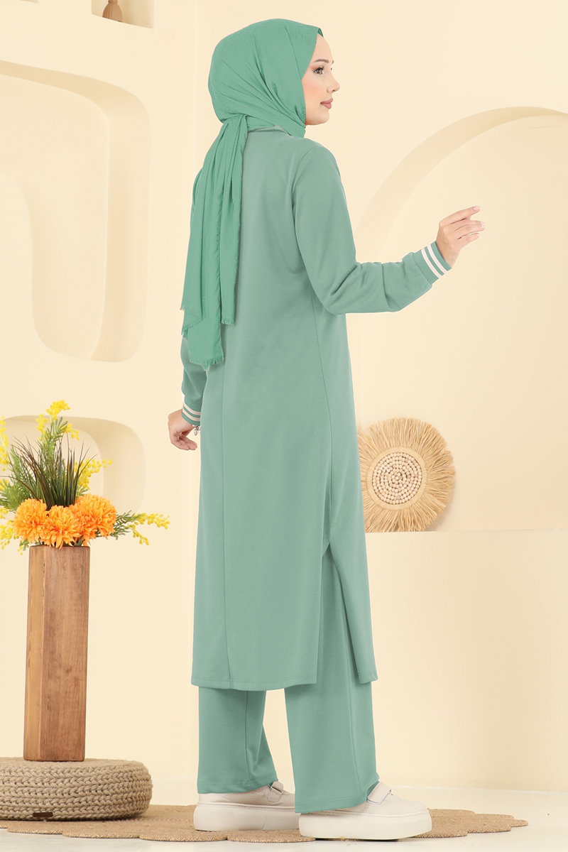 Set with Ribbed Cuffs - Mint