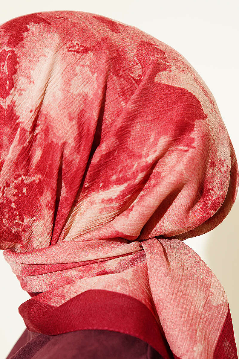 Marble Print Scarf - Burgundy