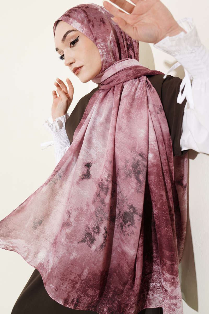 Modern Marble Print Shawl - Dusty Rose