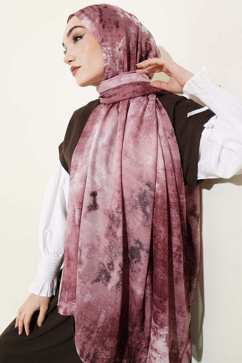 Modern Marble Print Shawl - Dusty Rose