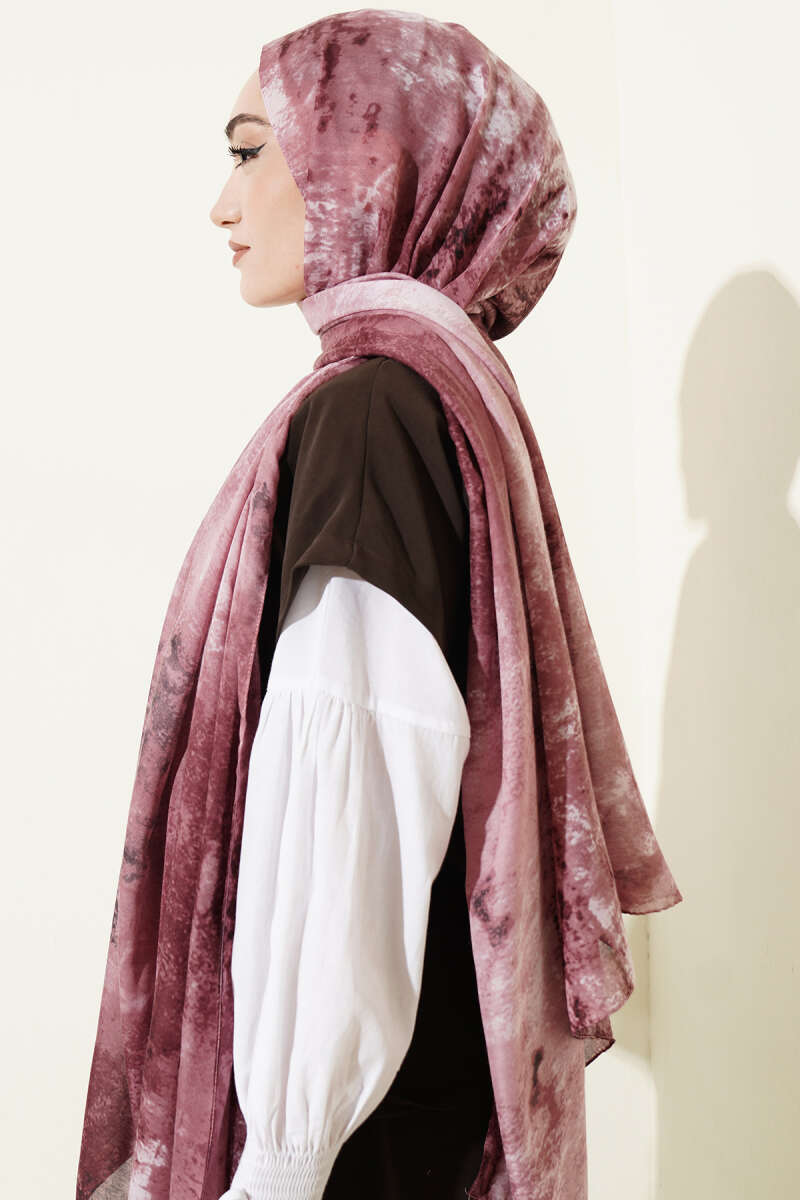 Modern Marble Print Shawl - Dusty Rose