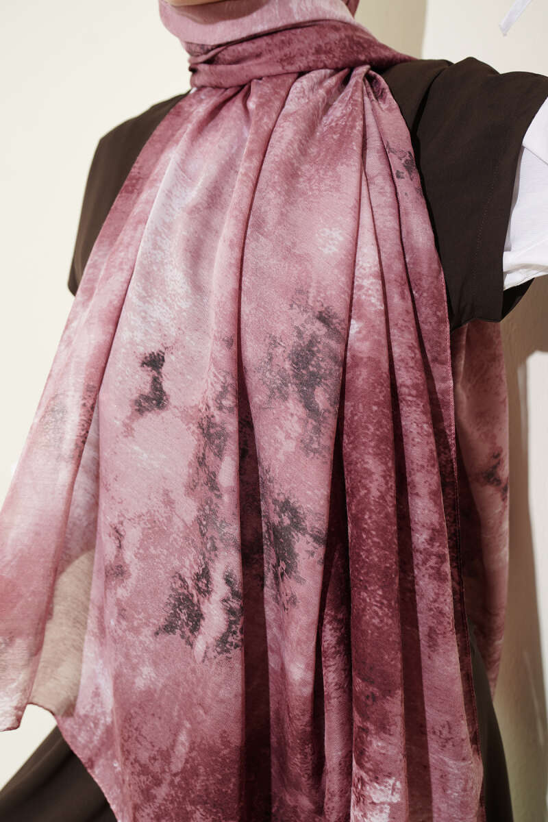 Modern Marble Print Shawl - Dusty Rose