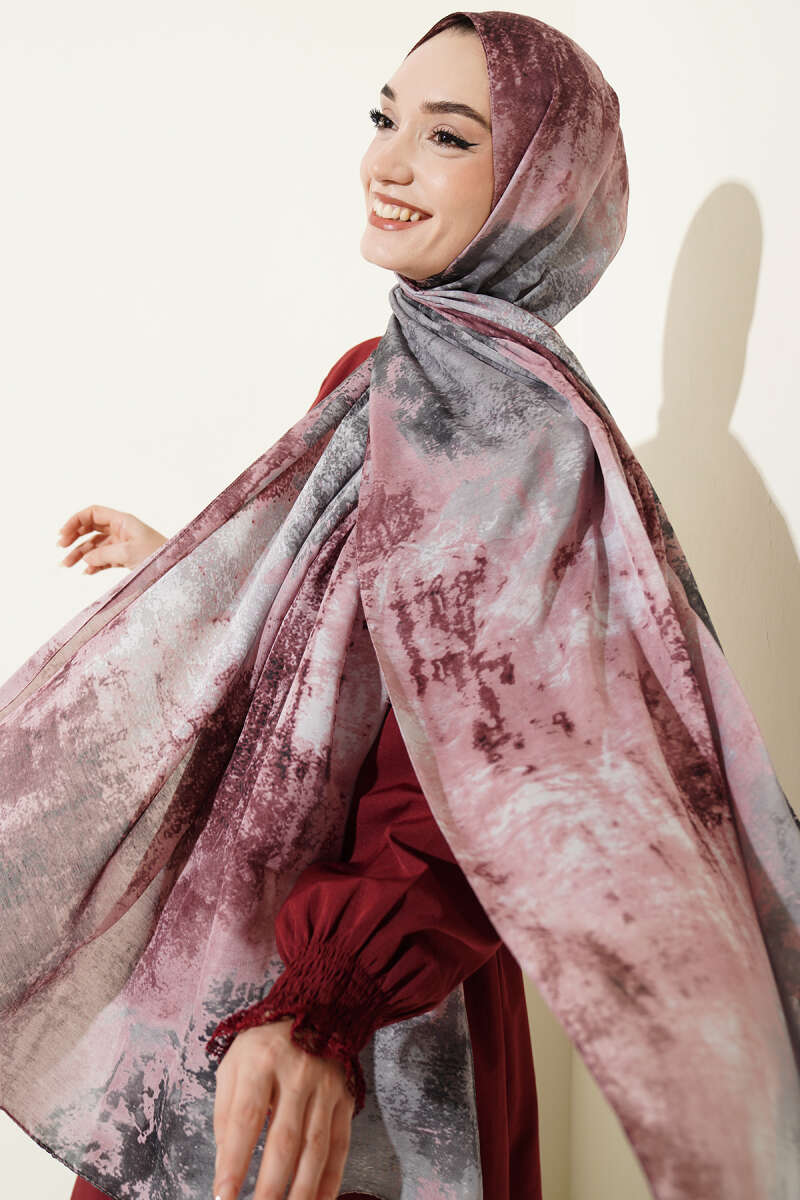 Modern Marble Print Shawl - Powder
