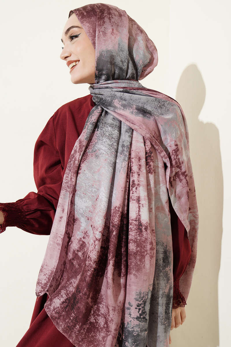 Modern Marble Print Shawl - Powder