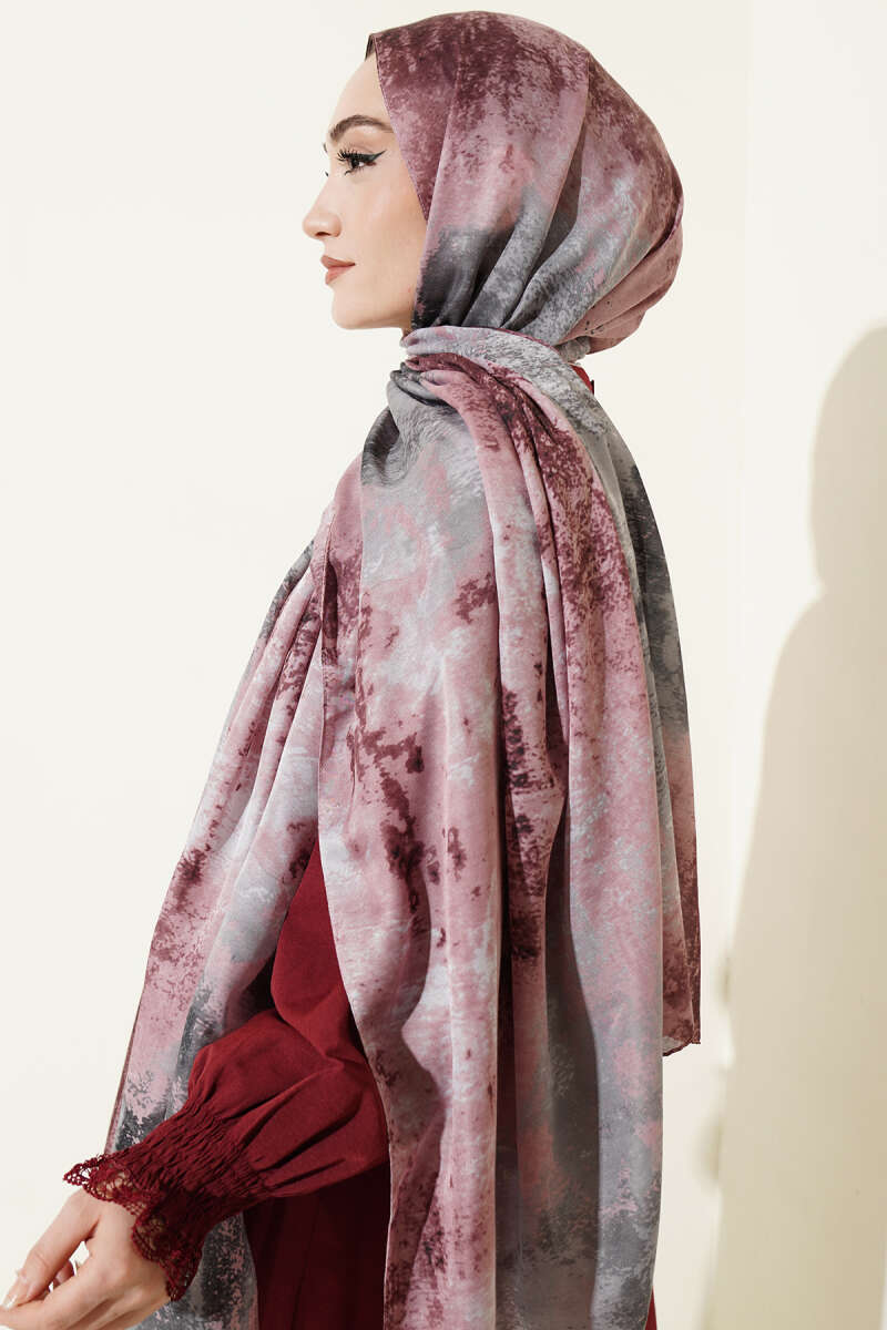 Modern Marble Print Shawl - Powder