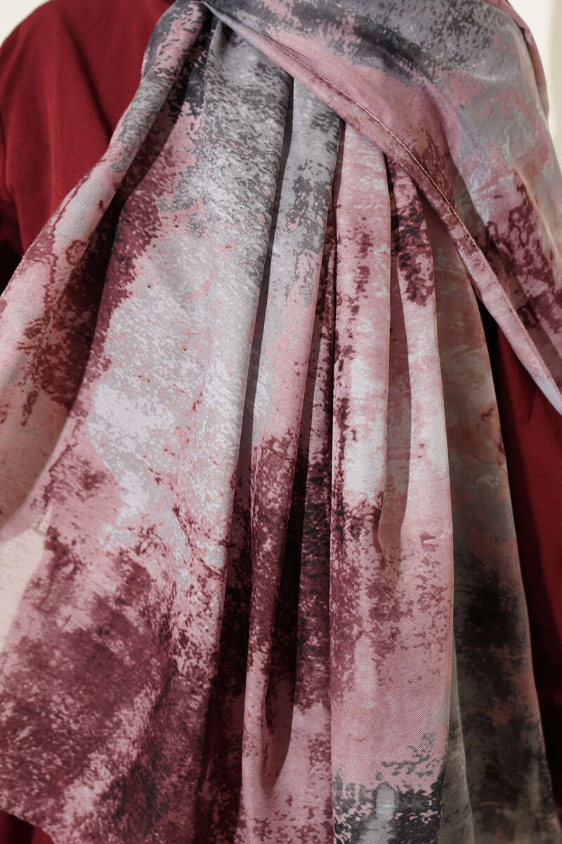 Modern Marble Print Shawl - Powder