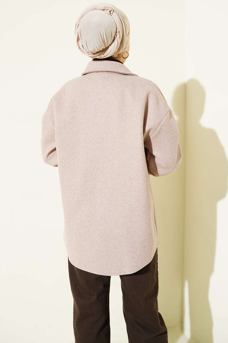 Metal Snap-Button Jacket - Mink