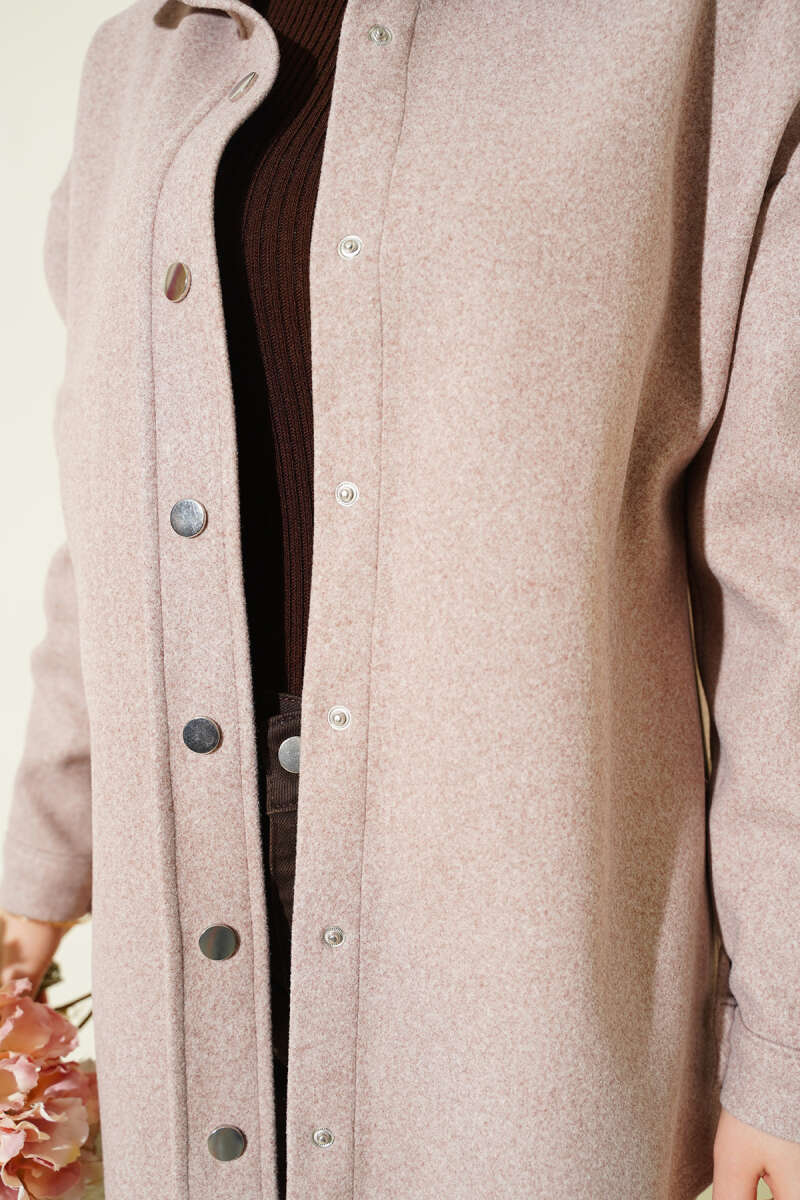 Metal Snap-Button Jacket - Mink