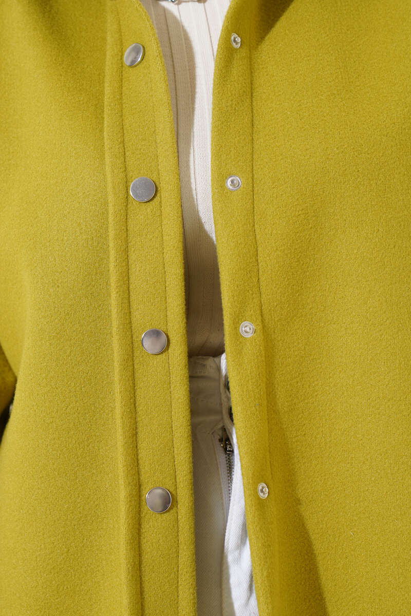 Metal Snap-Button Jacket - Olive