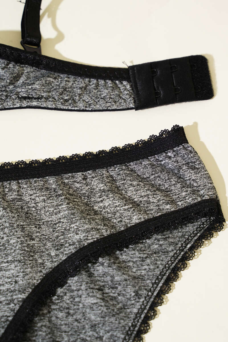 Padded Micro Bra Set - Grey