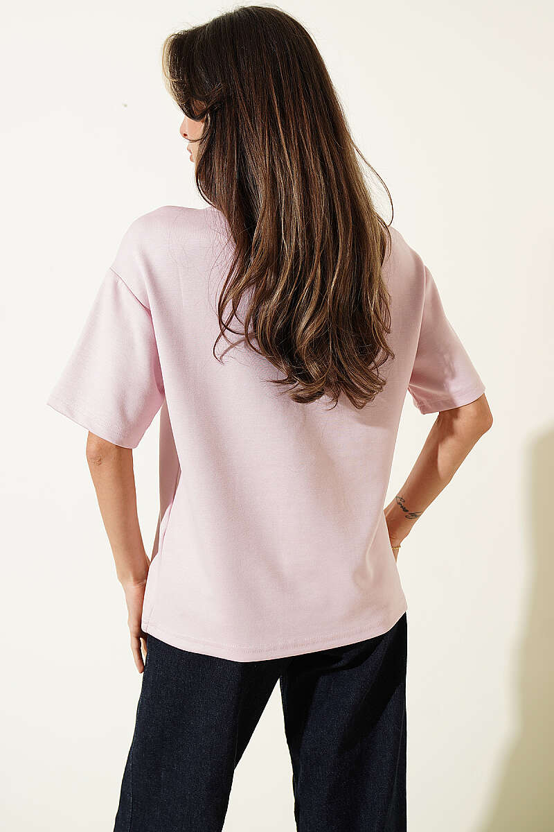 Pony Embroidered Modal T-Shirt - Pink