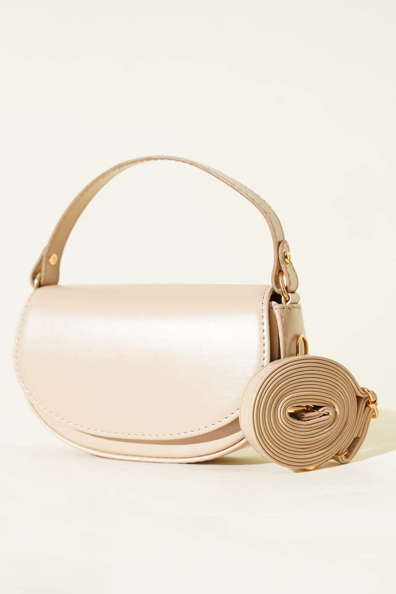 Oval Magnetic Handbag - Beige